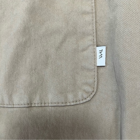 WAL We Are Labels Mens Tan Ramon Heavy Twill Overshirt Size Large - Picture 2 of 5
